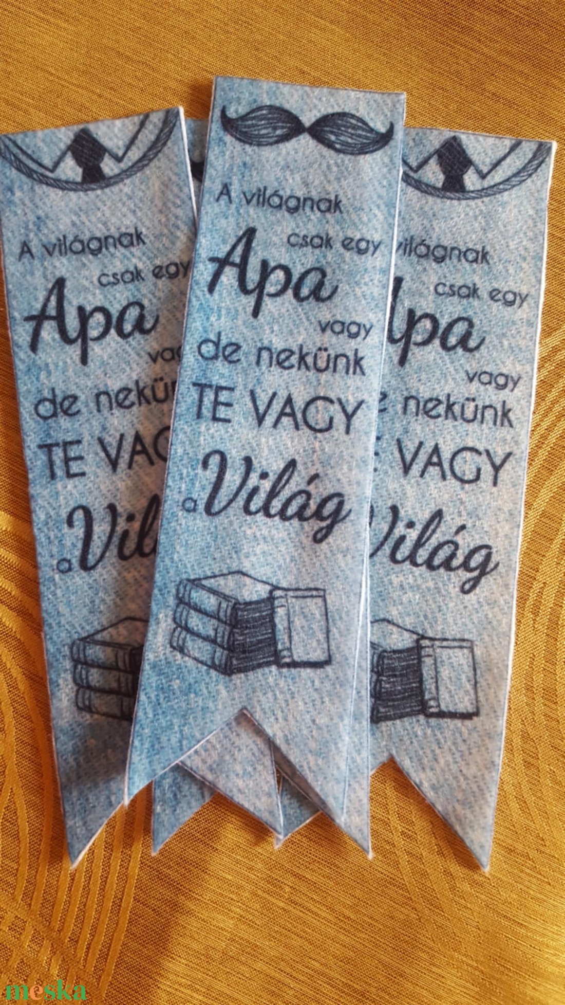 Apák napjára, születésnapra, egyéb alkalomra barkácsfilc könyvjelző - könyv & zene - könyvjelző - Meska.hu