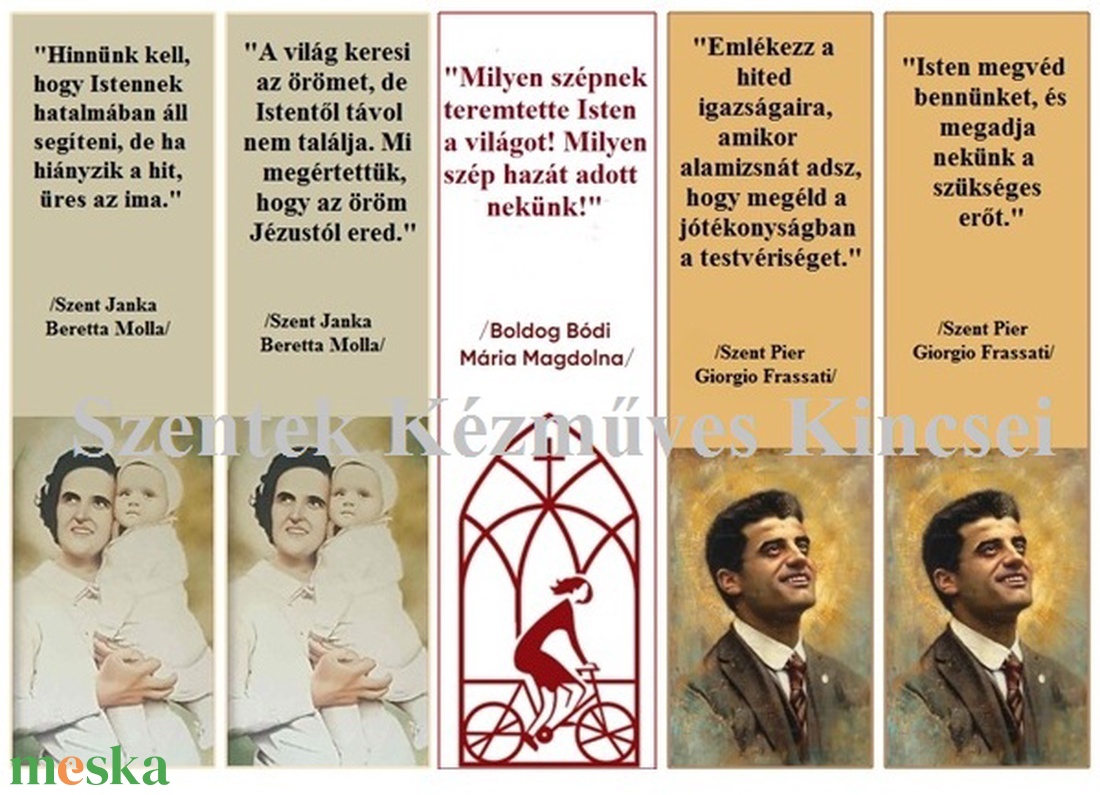 Mágneses könyvjelző szentek idézeteivel - könyv & zene - könyvjelző - Meska.hu