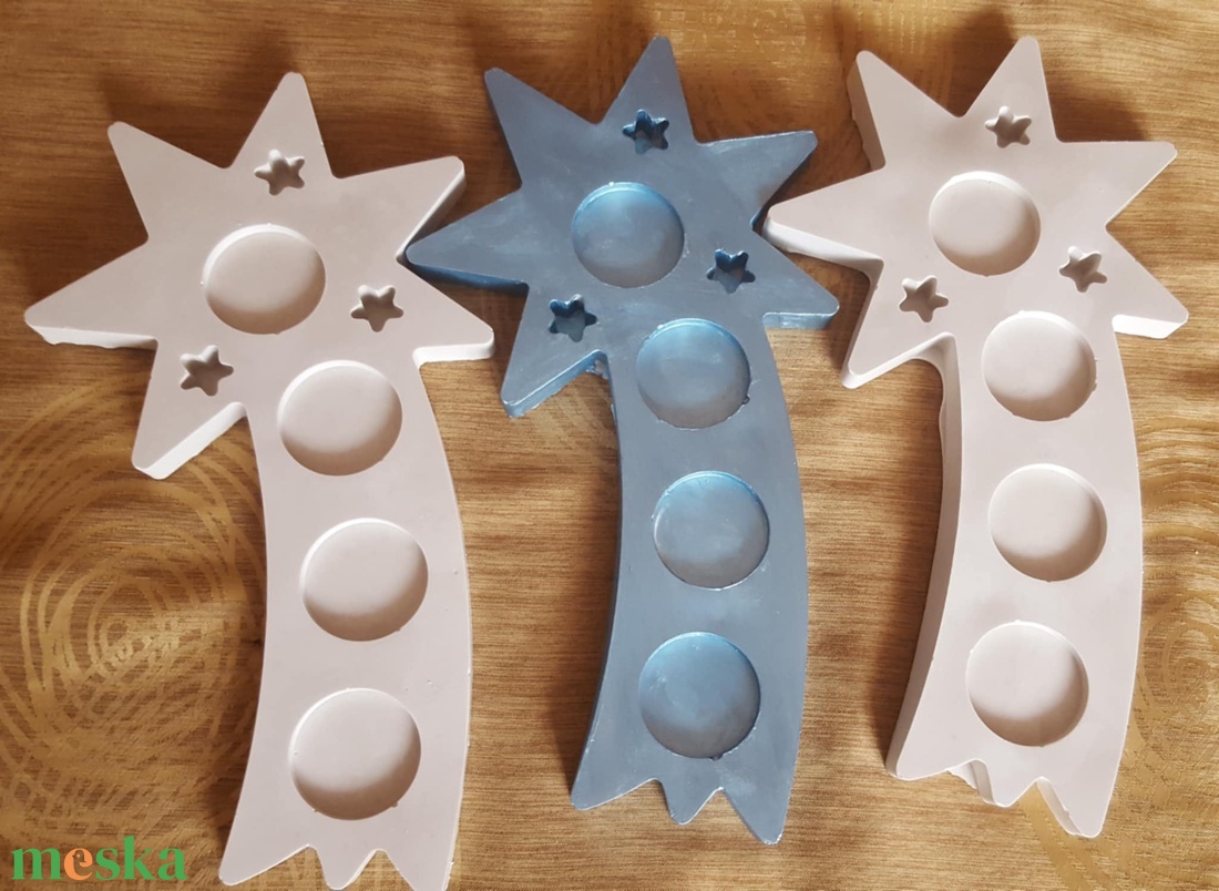 Üstökös, Betlehemi csillag formájú mécsestartó natúr alap - otthon & életmód - gyertya, illat, aroma - mécses és mécsestartó - Meska.hu