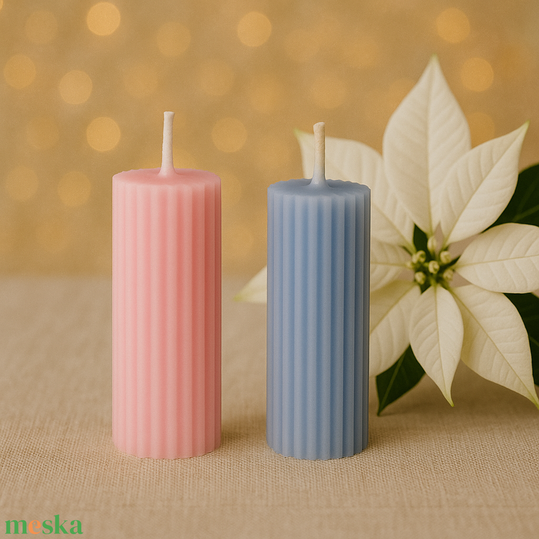 4db-os gyertya szett adventi koszorúra - kellékek & szerszámok - dekorációs kellékek - dekorációs gyertya - Meska.hu