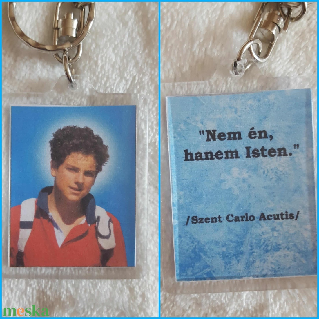 Szent Carlo Acutis kulcstartó - táska & tok - kulcstartó & táskadísz - kulcstartó - Meska.hu