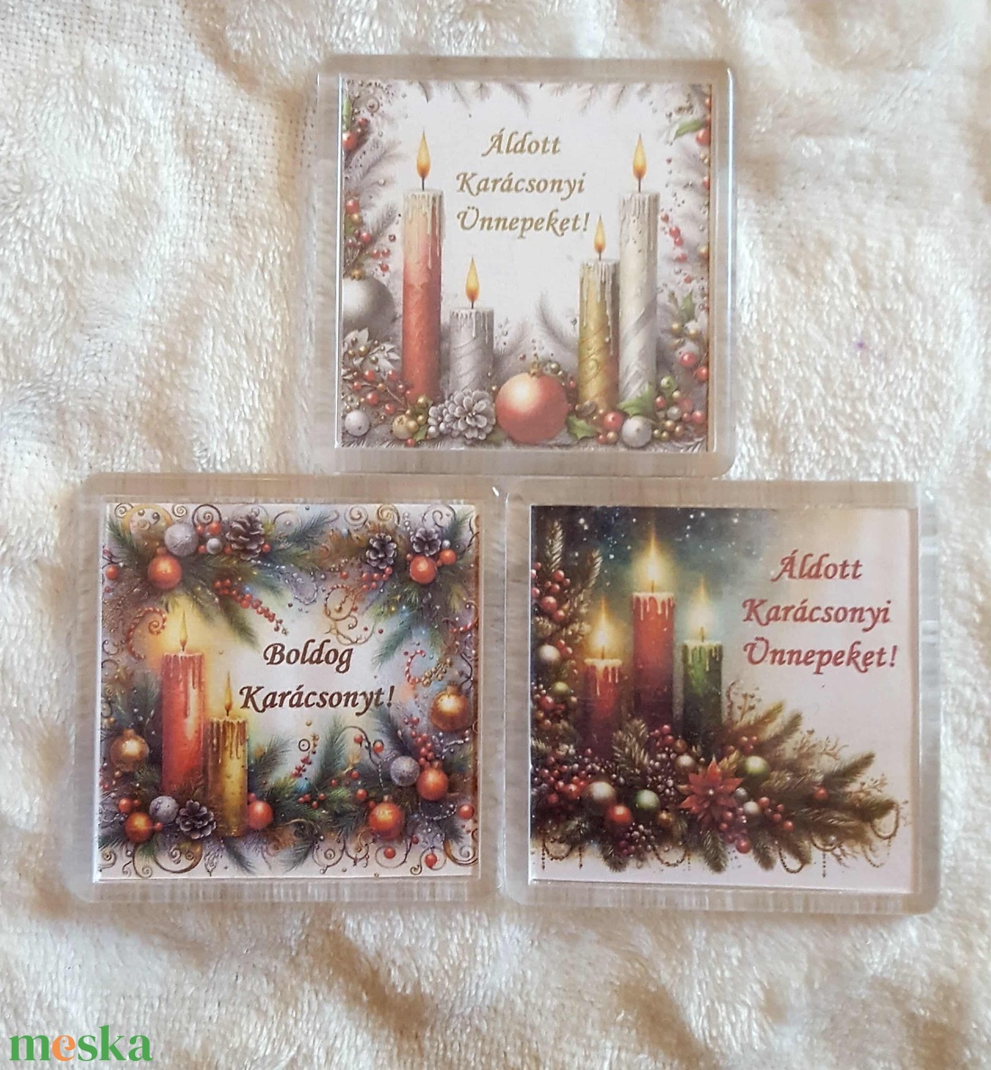 Karácsonyi hűtőmágnes - karácsony - karácsonyi lakásdekoráció - karácsonyi lakásdíszek - Meska.hu