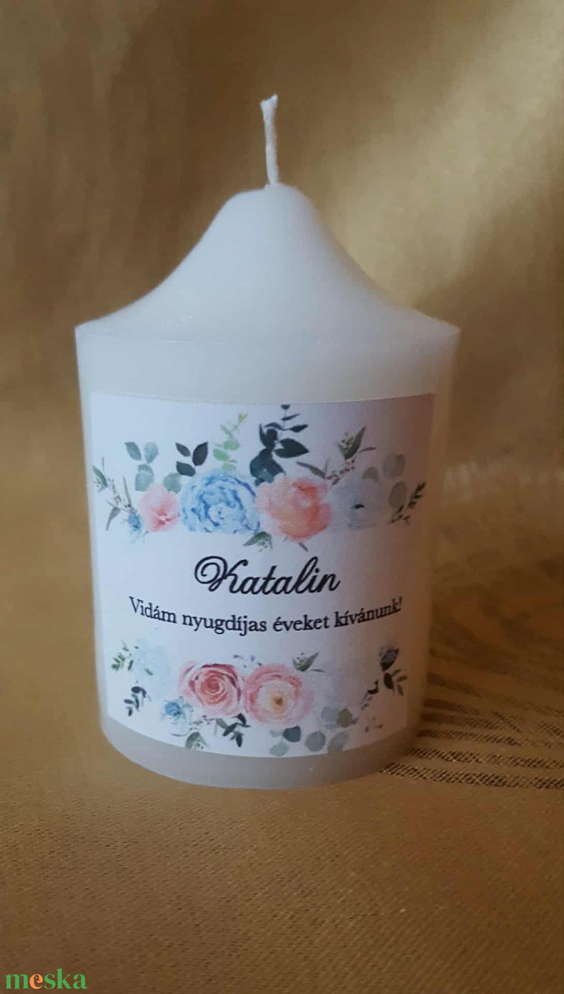 Névre szóló gyertya nyugdíjba vonulás alkalmára, többféle kiszerelésben - otthon & életmód - gyertya, illat, aroma - gyertya - Meska.hu