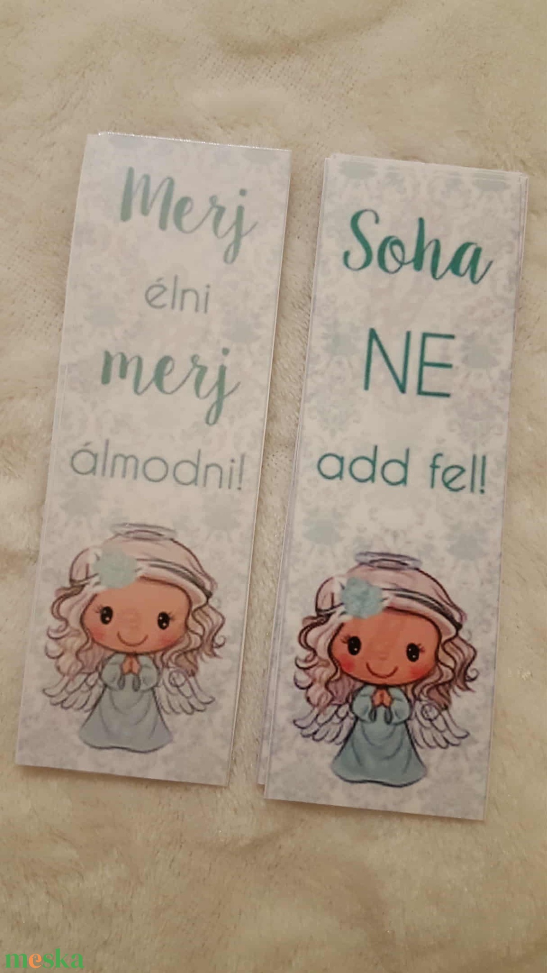 10db papír könyvjelző angyalka mintás - karácsony - karácsonyi ajándékozás - karácsonyi képeslap, üdvözlőlap, ajándékkísérő - Meska.hu