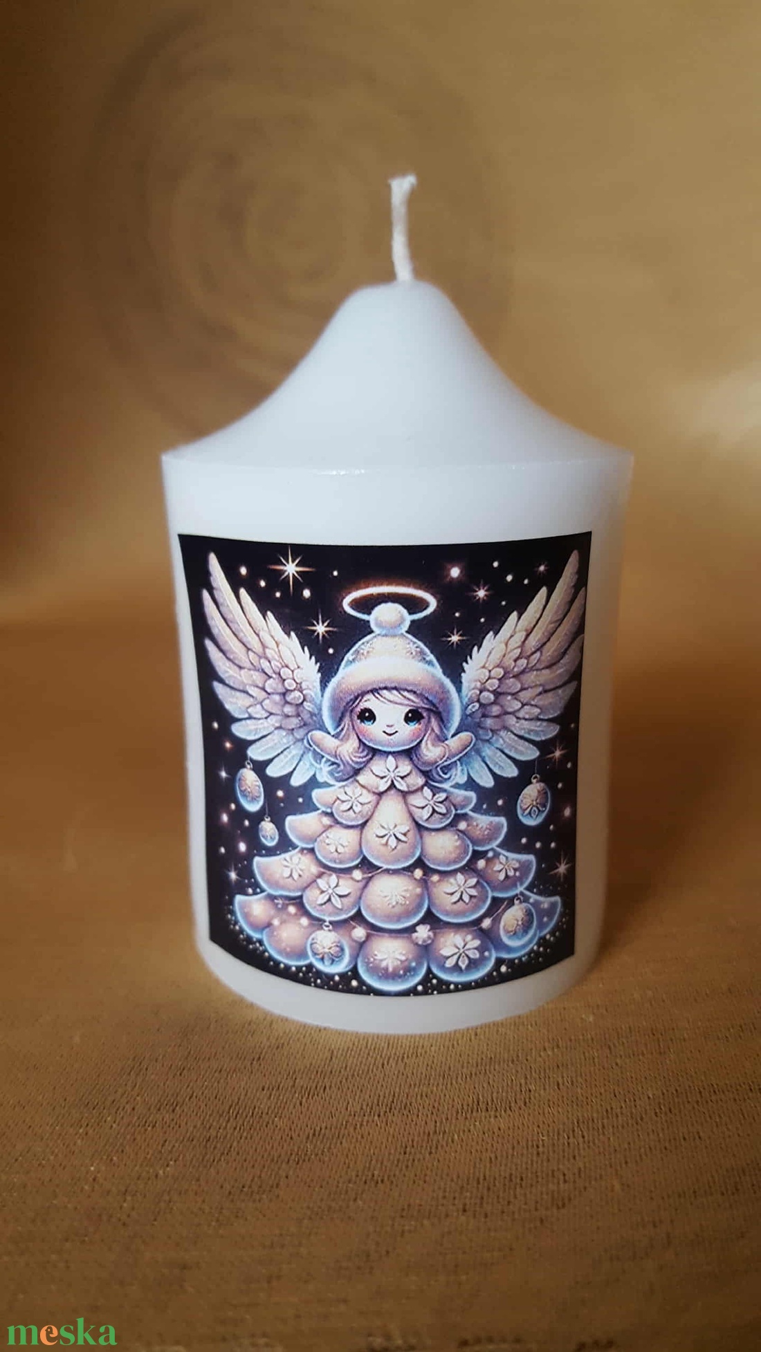Angyalkás képes gyertya - otthon & életmód - gyertya, illat, aroma - gyertya - Meska.hu