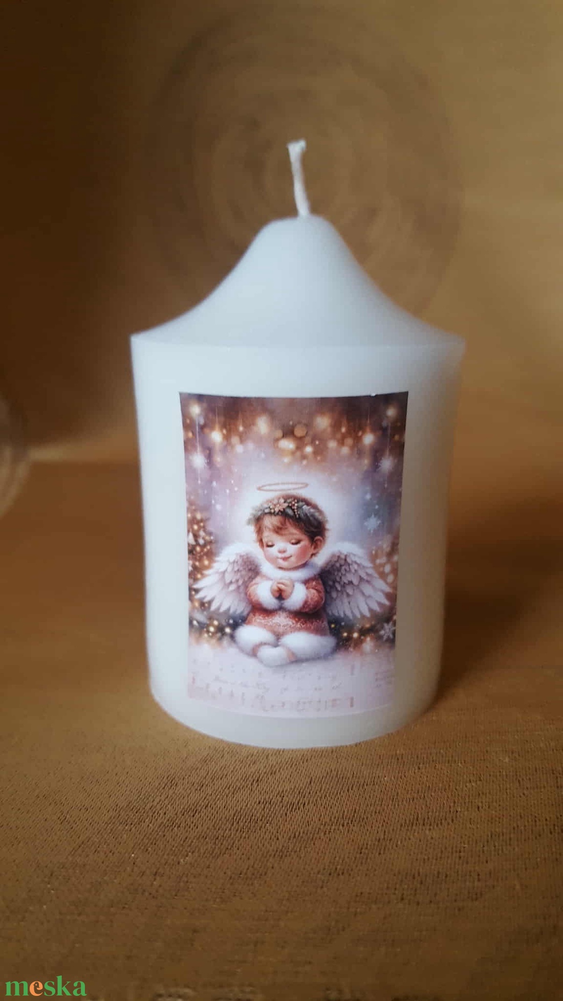 Angyalkás képes gyertya - otthon & életmód - gyertya, illat, aroma - gyertya - Meska.hu