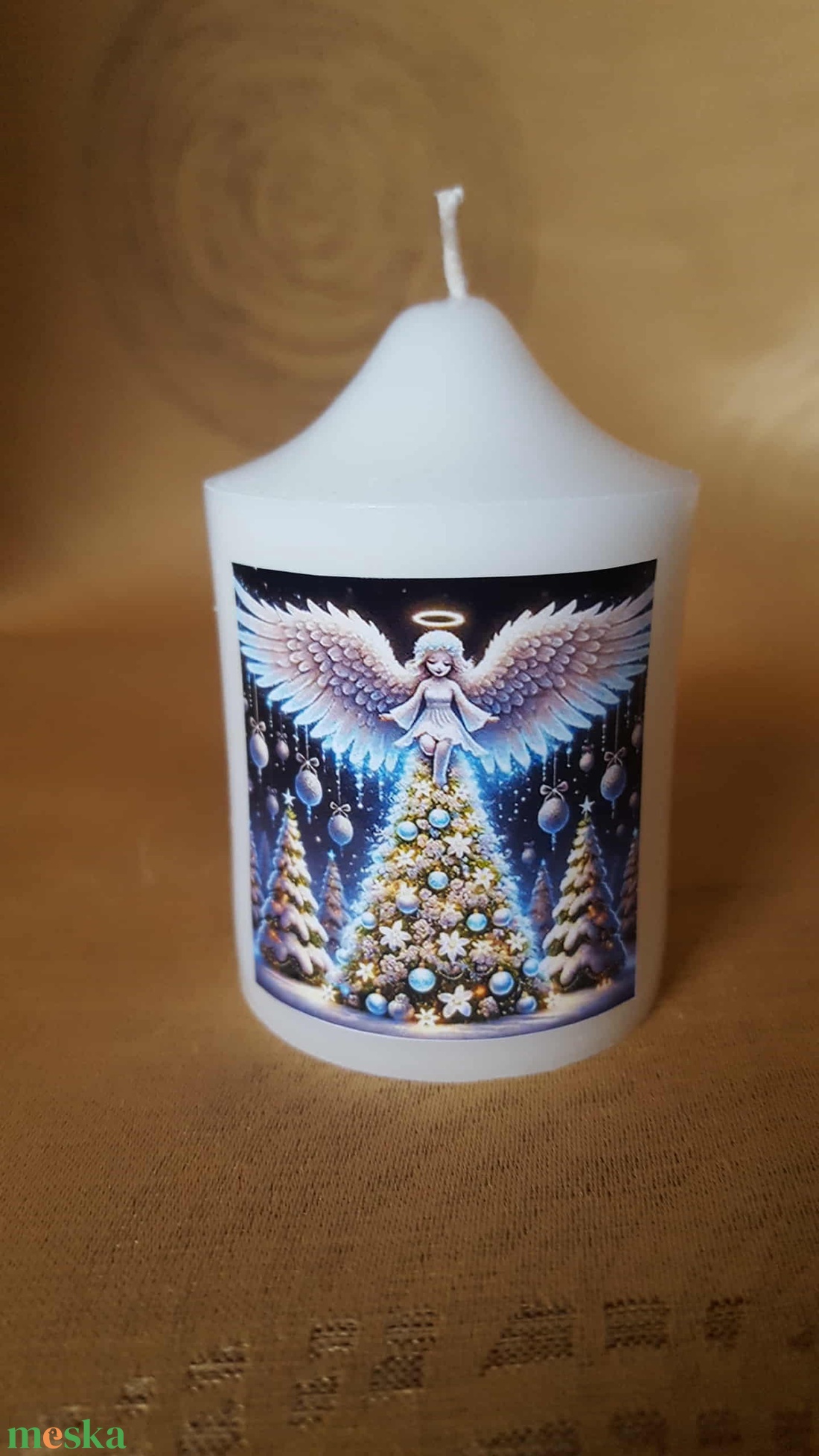 Angyalkás képes gyertya - otthon & életmód - gyertya, illat, aroma - gyertya - Meska.hu