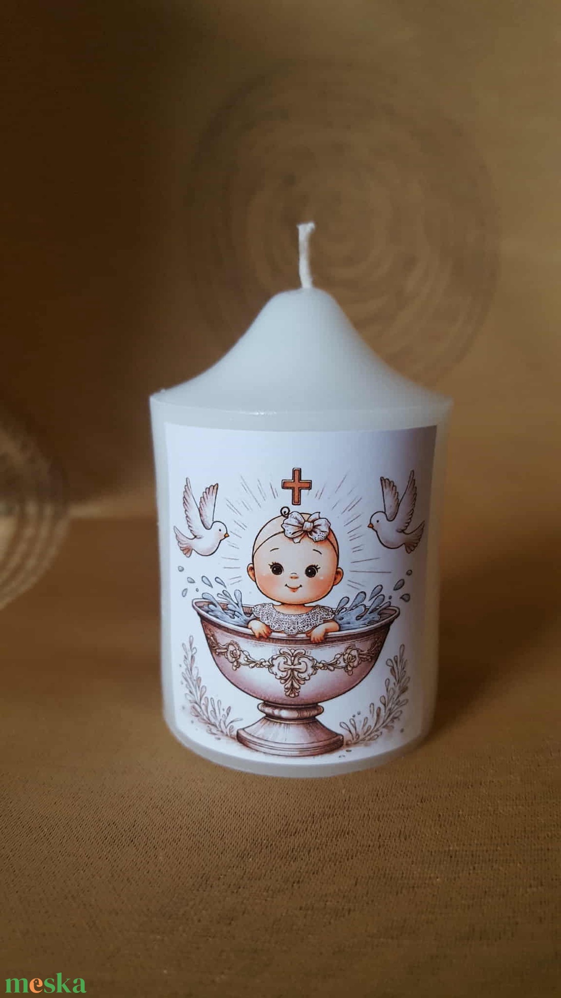 Keresztelő képes gyertya - otthon & életmód - gyertya, illat, aroma - gyertya - Meska.hu