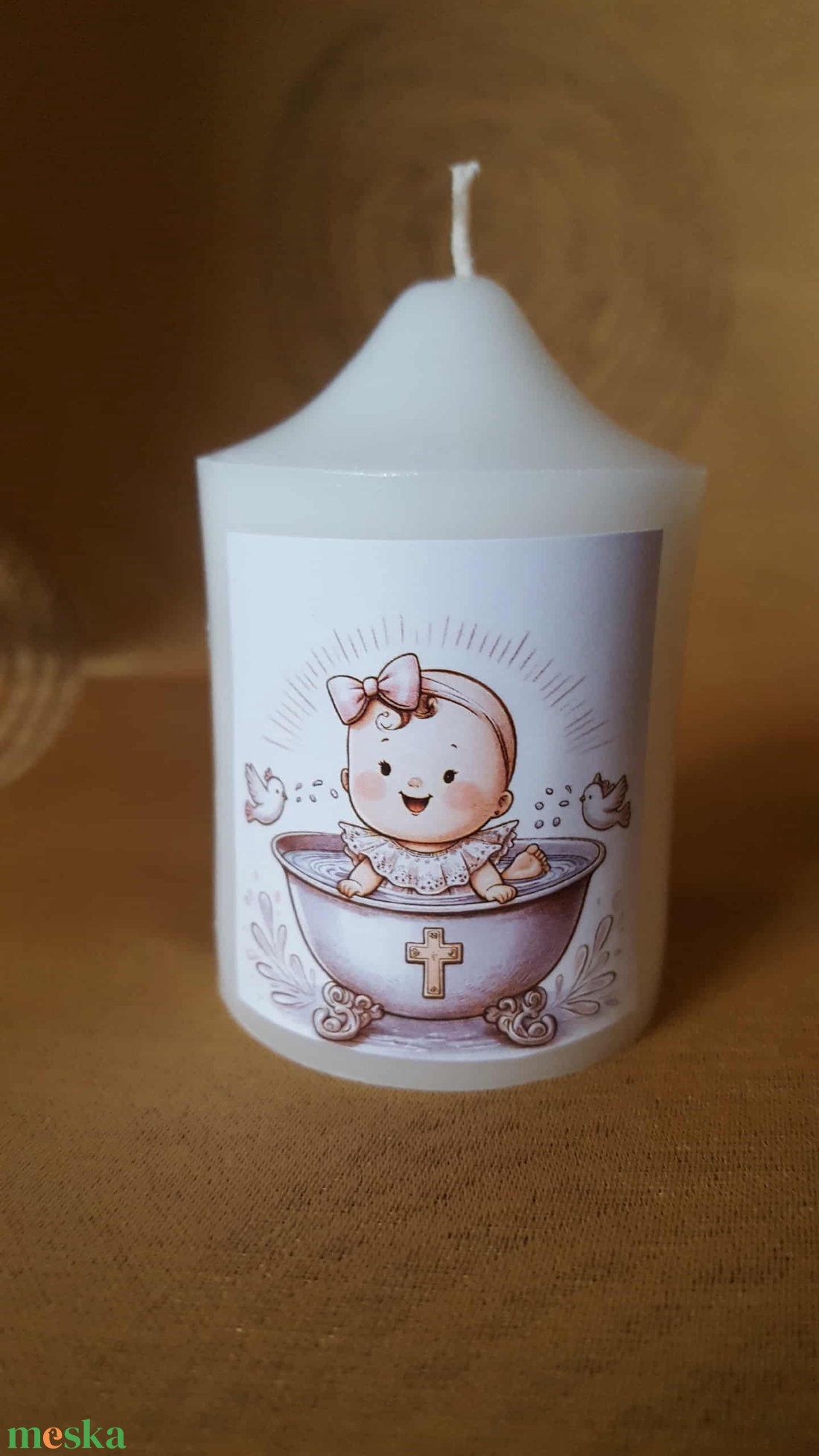 Keresztelő képes gyertya - otthon & életmód - gyertya, illat, aroma - gyertya - Meska.hu