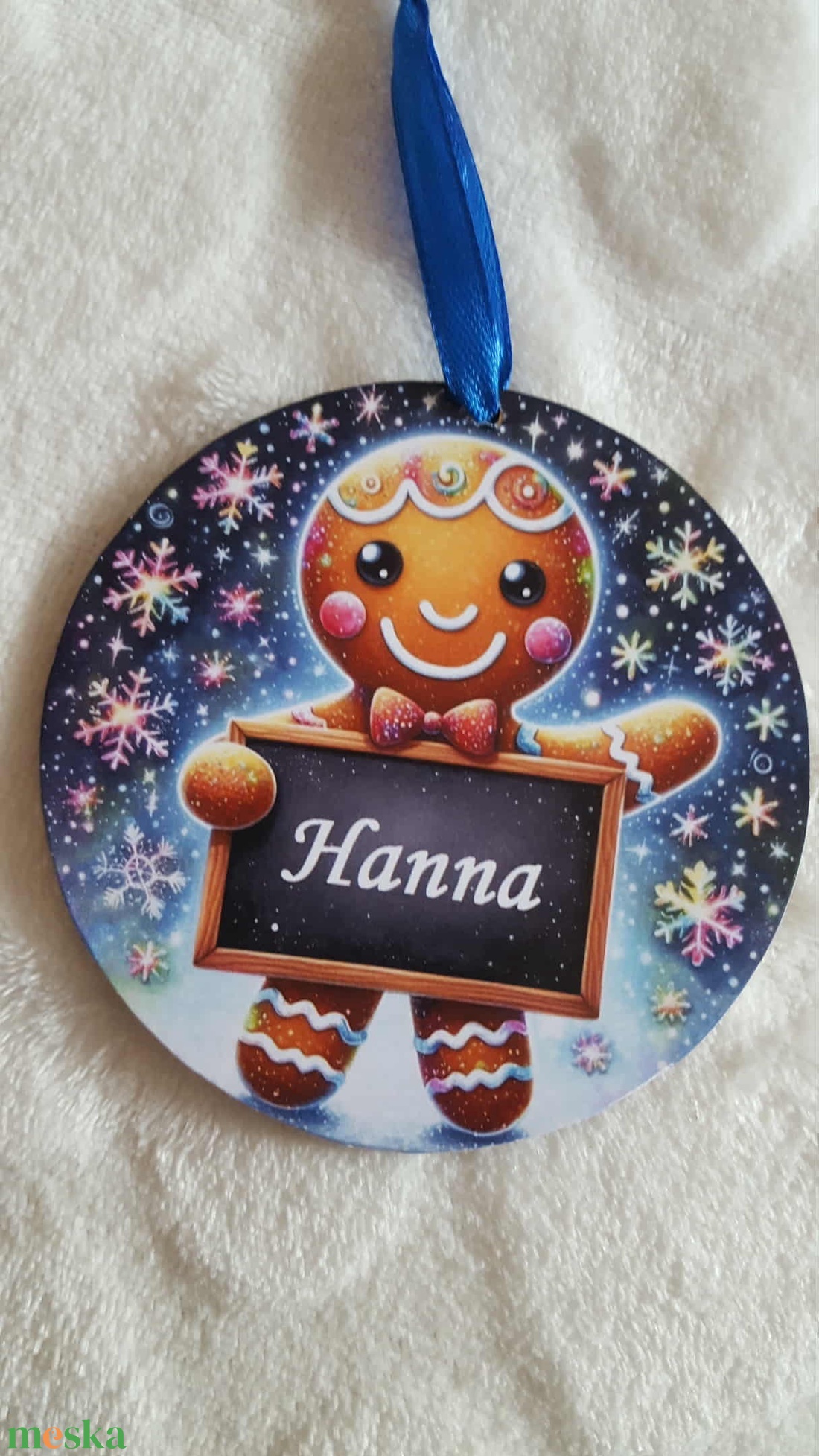 Mézi babás névre szóló karácsonyfadísz - karácsony - karácsonyi lakásdekoráció - karácsonyfadíszek - Meska.hu