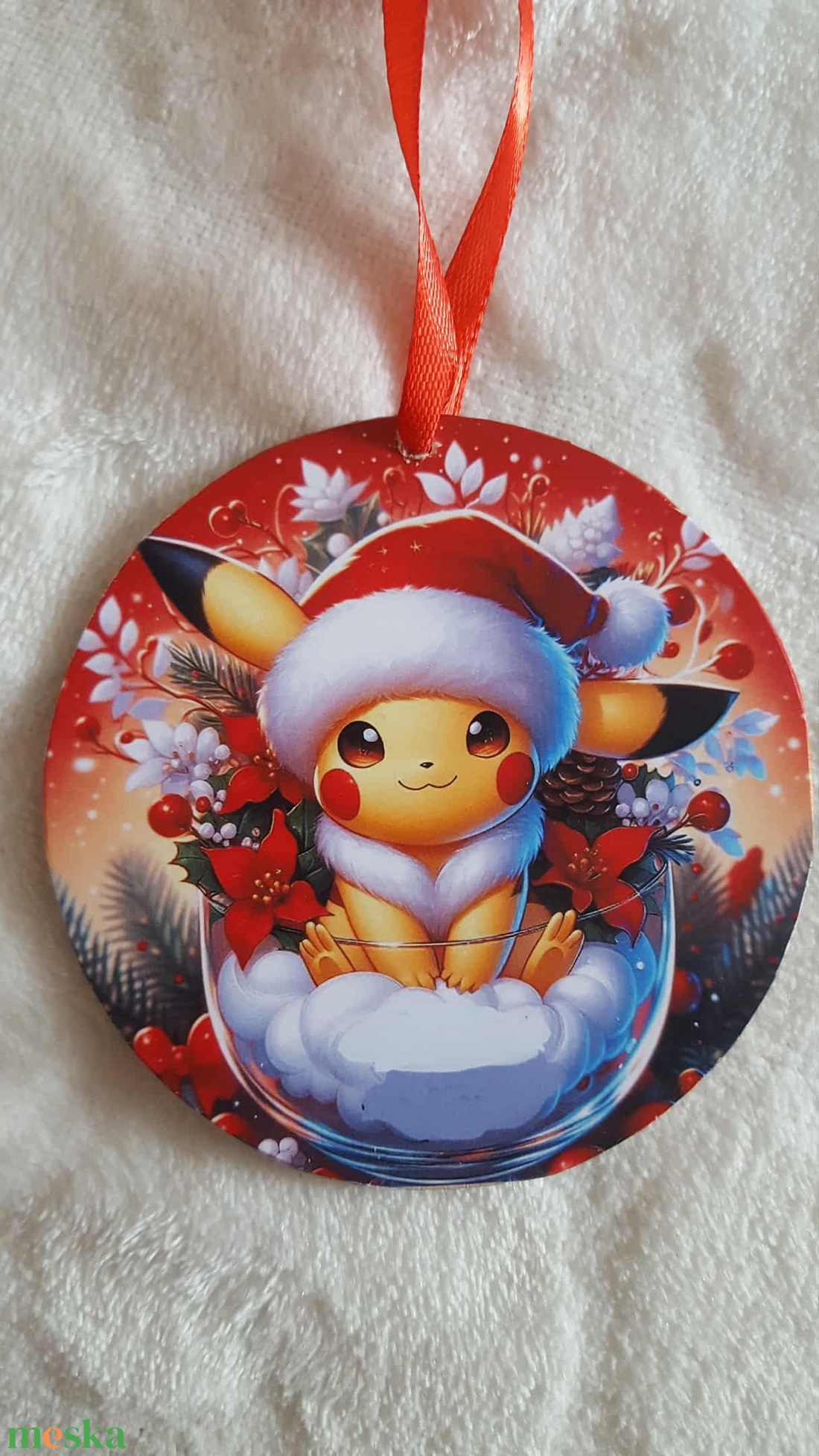 Pikachu karácsonyfadísz - karácsony - karácsonyi lakásdekoráció - karácsonyfadíszek - Meska.hu