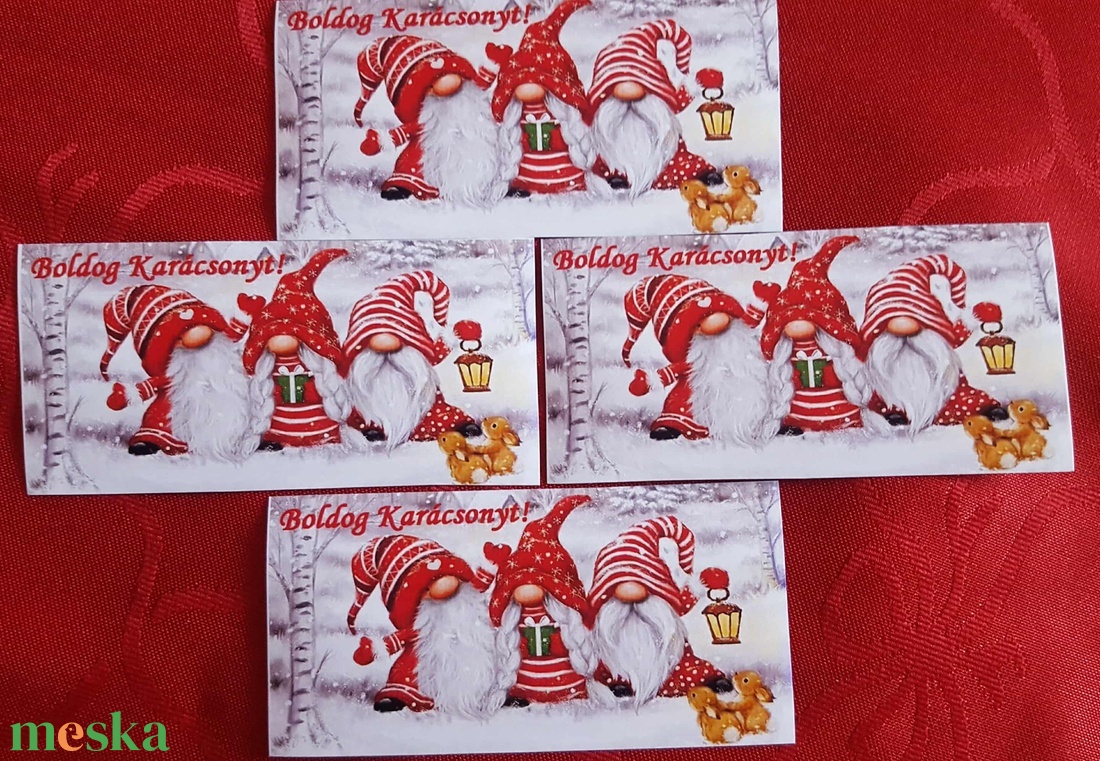 10db karácsonyi manós mágneses könyvjelző és hűtőmágnes egyben - karácsony - karácsonyi lakásdekoráció - karácsonyi lakásdíszek - Meska.hu
