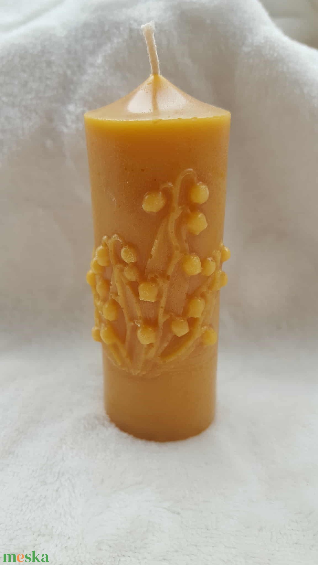 Gyöngyvirág mintás gyertya - otthon & életmód - gyertya, illat, aroma - gyertya - Meska.hu