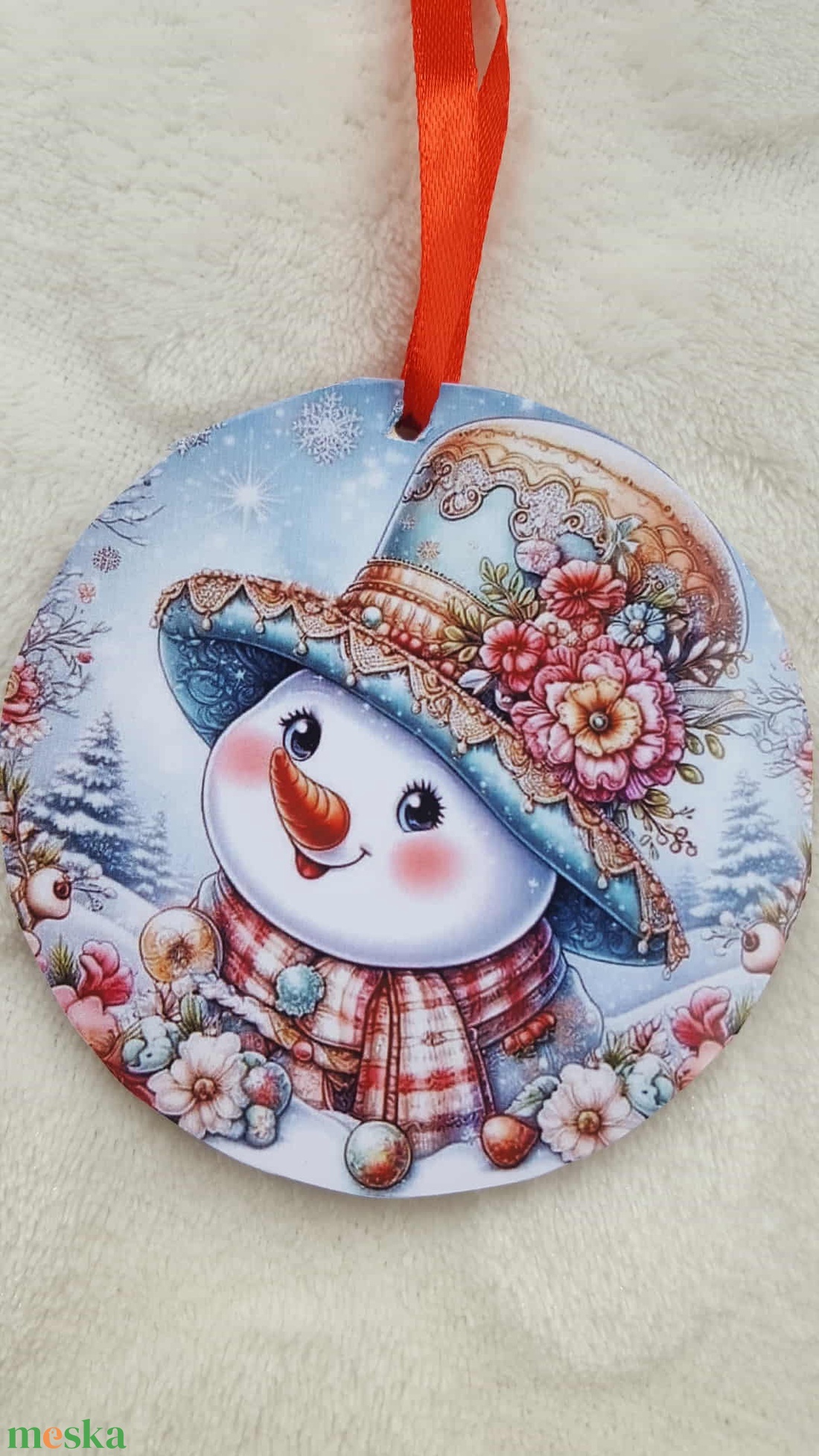 Hóember karácsonyfadísz - karácsony - karácsonyi lakásdekoráció - karácsonyfadíszek - Meska.hu