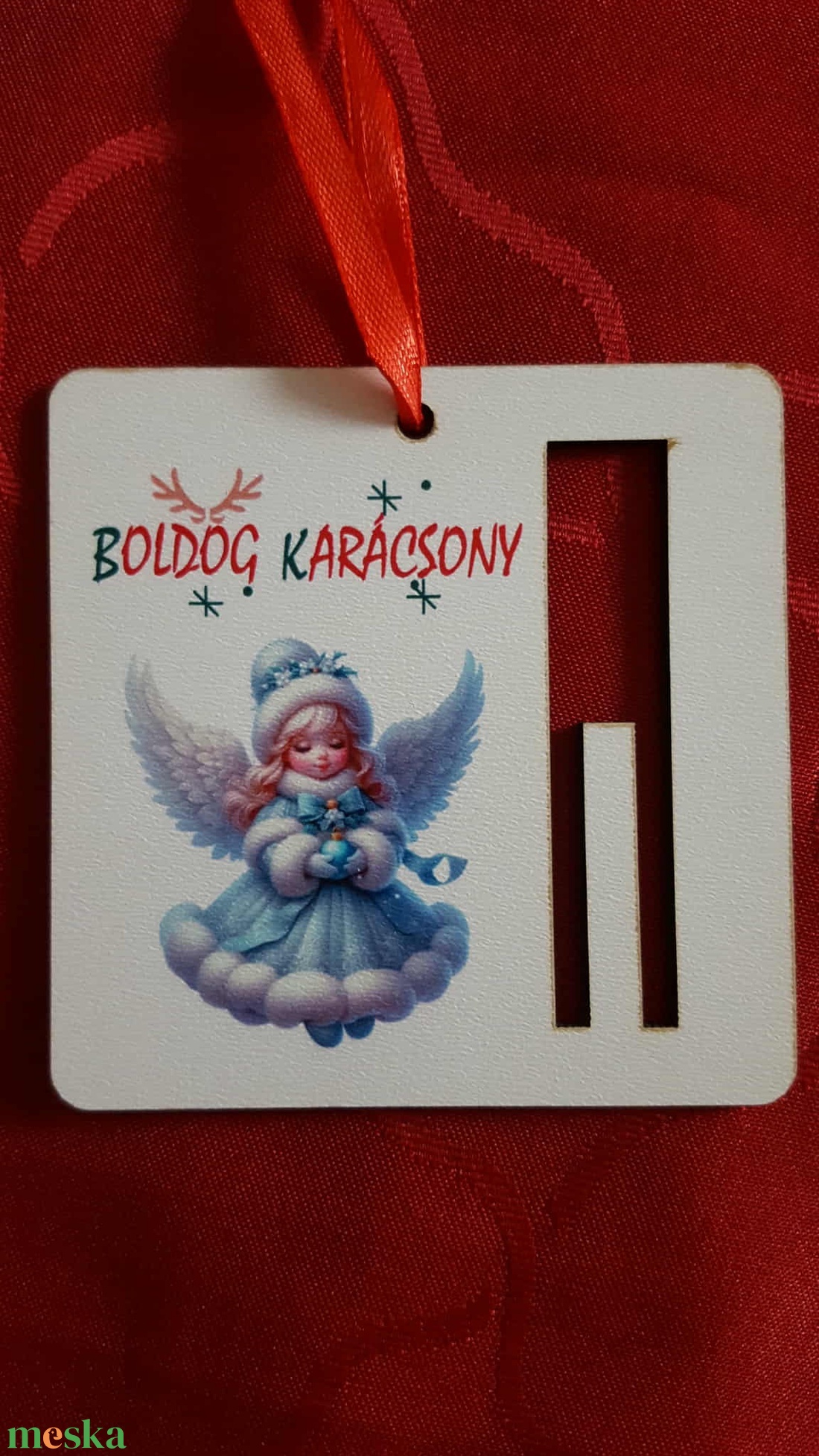 Angyalkás pénzátadó és karácsonyfadísz  - karácsony - karácsonyi ajándékozás - karácsonyi ajándékcsomagolás - Meska.hu