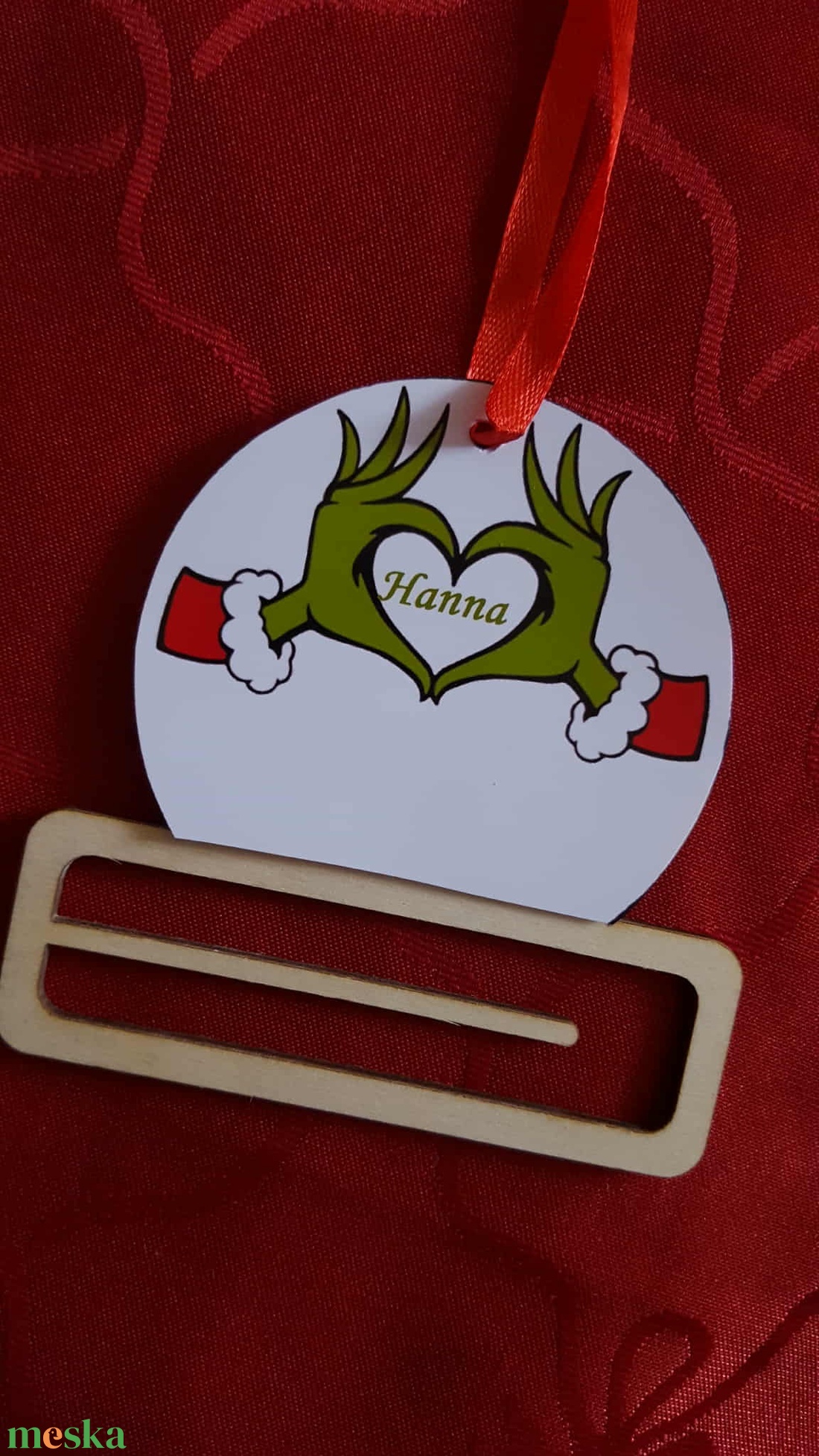 Névre szóló Grincs pénzátadó és karácsonyfadísz - karácsony - karácsonyi ajándékozás - karácsonyi ajándékcsomagolás - Meska.hu