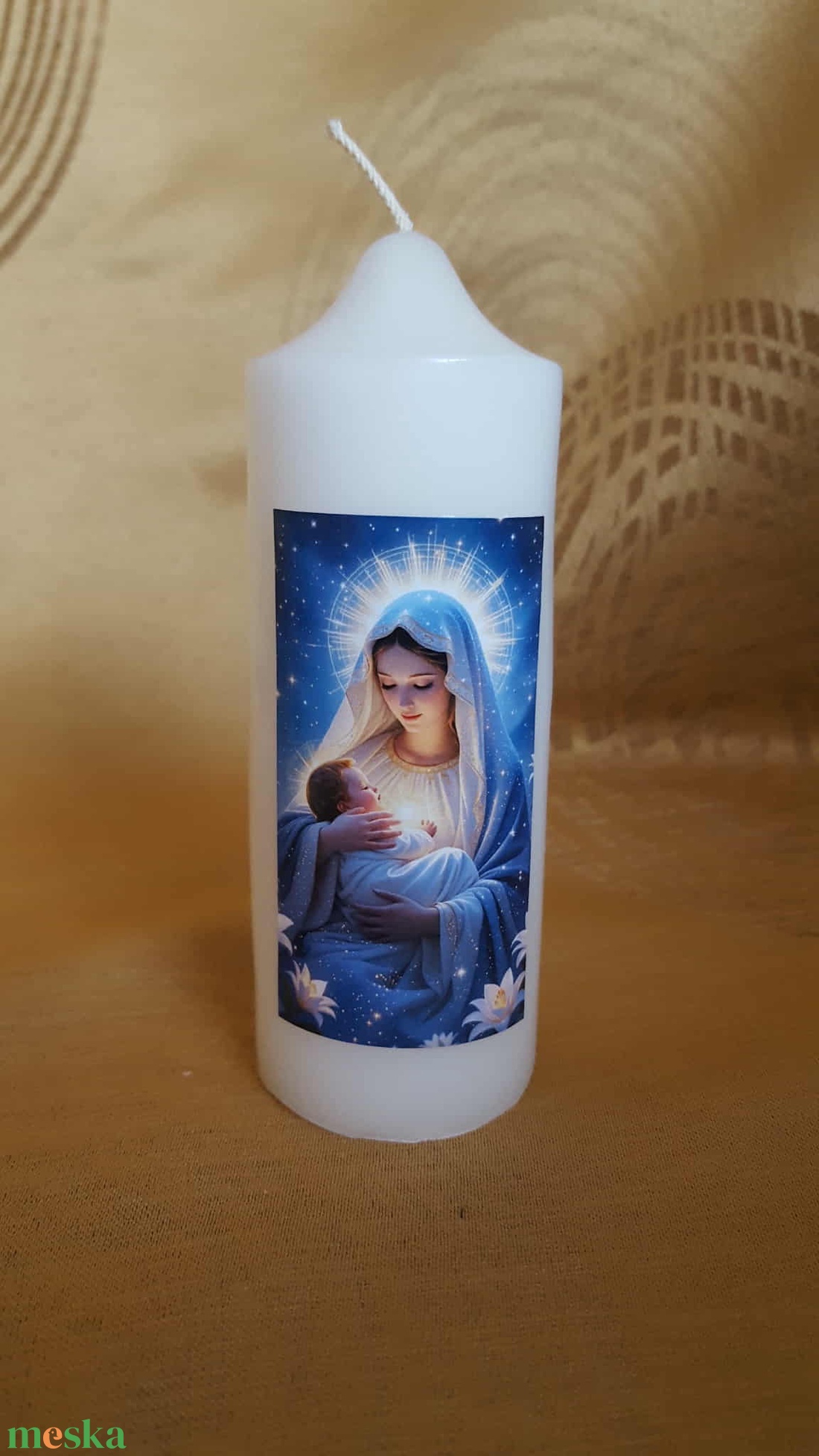 Szűz Mária a kis Jézussal gyertya - otthon & életmód - gyertya, illat, aroma - gyertya - Meska.hu