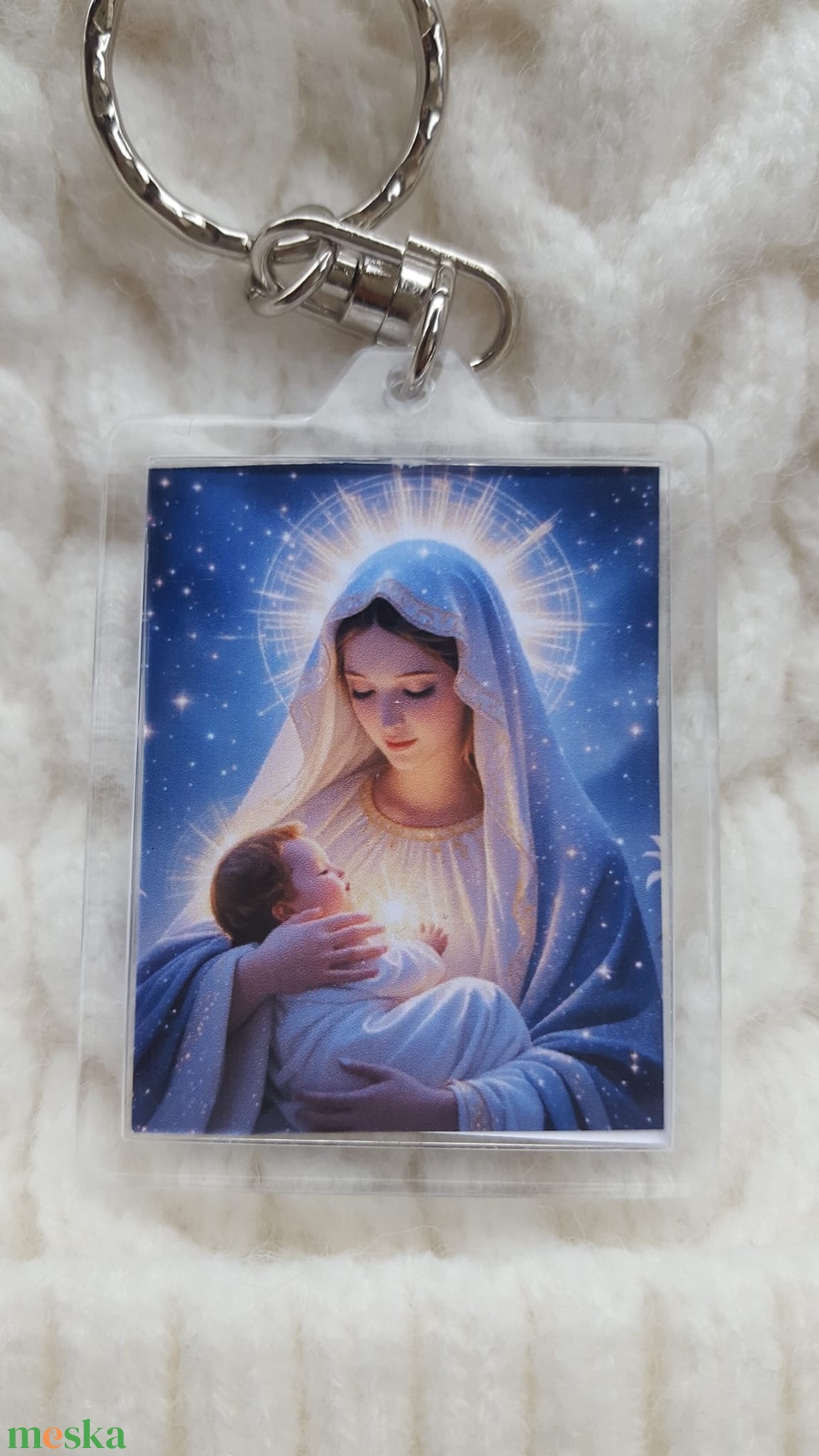 Szűz Mária a Kis jézussal a karjában kulcstartó - táska & tok - kulcstartó & táskadísz - kulcstartó - Meska.hu