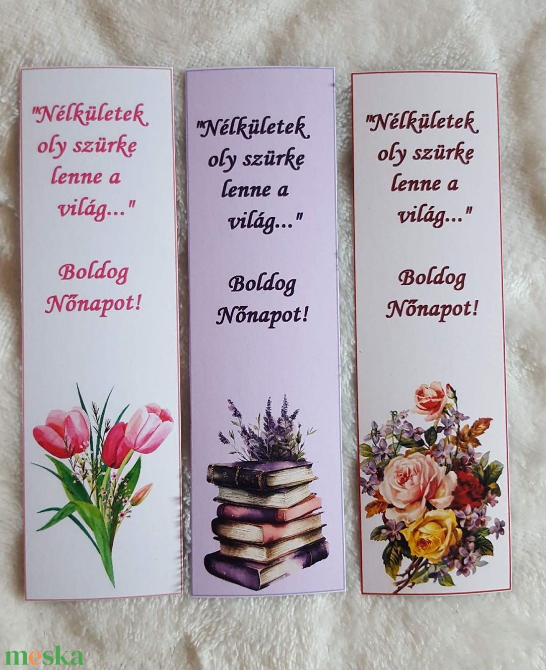 10db-os nőnapi mágneses könyvjelző - otthon & életmód - dekoráció - dísztárgy - Meska.hu