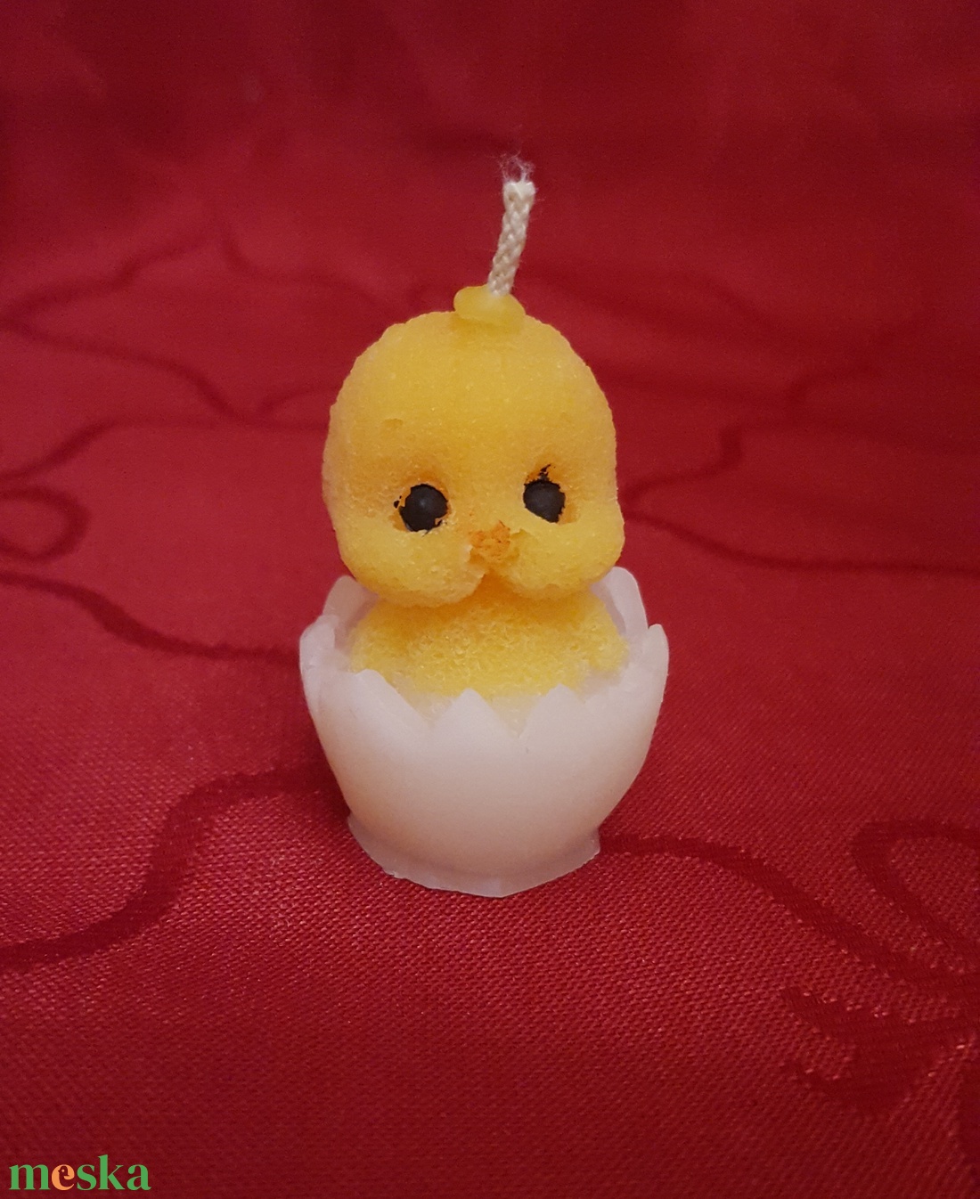 Cuki csibe tojáshéjban gyertya - kellékek & szerszámok - dekorációs kellékek - dekorációs gyertya - Meska.hu