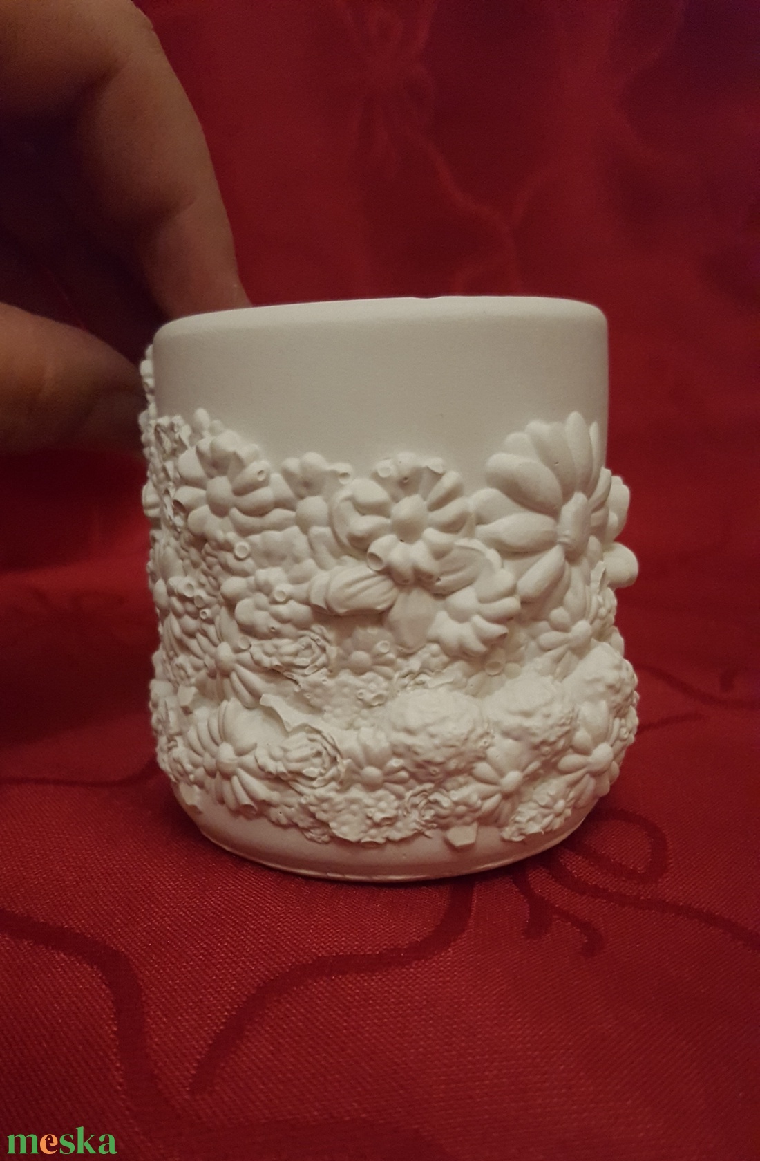 Nyuszi kaspó, tároló tavaszi virágokkal - otthon & életmód - dekoráció - dísztárgy - Meska.hu