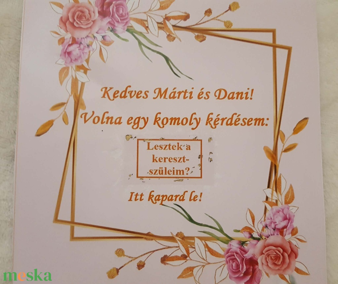 Keresztszülő felkérő kaparós kártya - baba - mama - keresztelő kellékek - keresztszülő felkérő - Meska.hu