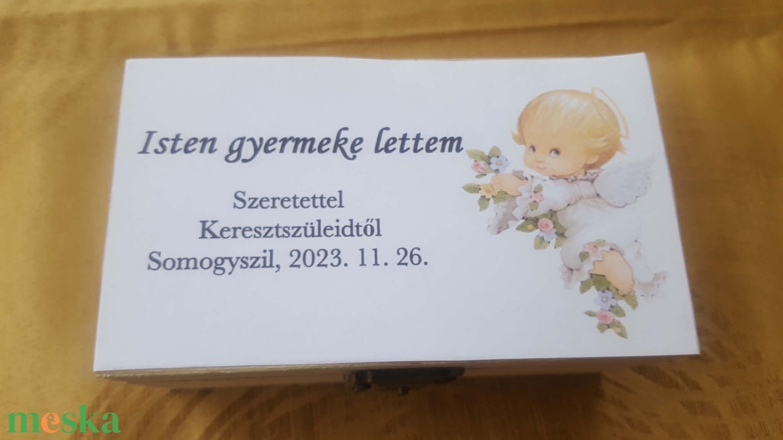 Keresztelő pénzátadó, ajándék átadó emlékőrző doboz - otthon & életmód - papír, írószer - ajándékozás kellékei - pénzátadó doboz - Meska.hu
