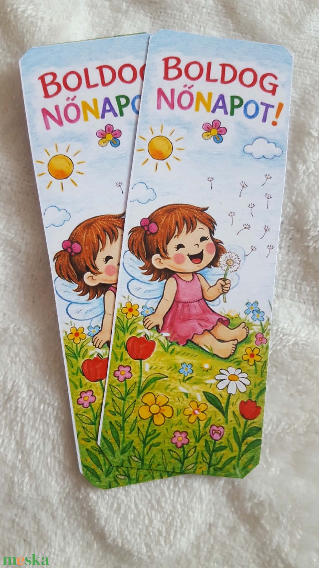 10db-os Boldog nőnapot mágneses könyvjelző kislányoknak - otthon & életmód - dekoráció - dísztárgy - Meska.hu