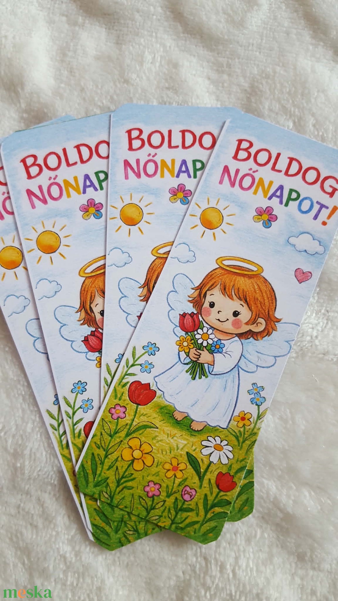 10db-os Boldog nőnapot mágneses könyvjelző kislányoknak - otthon & életmód - dekoráció - dísztárgy - Meska.hu