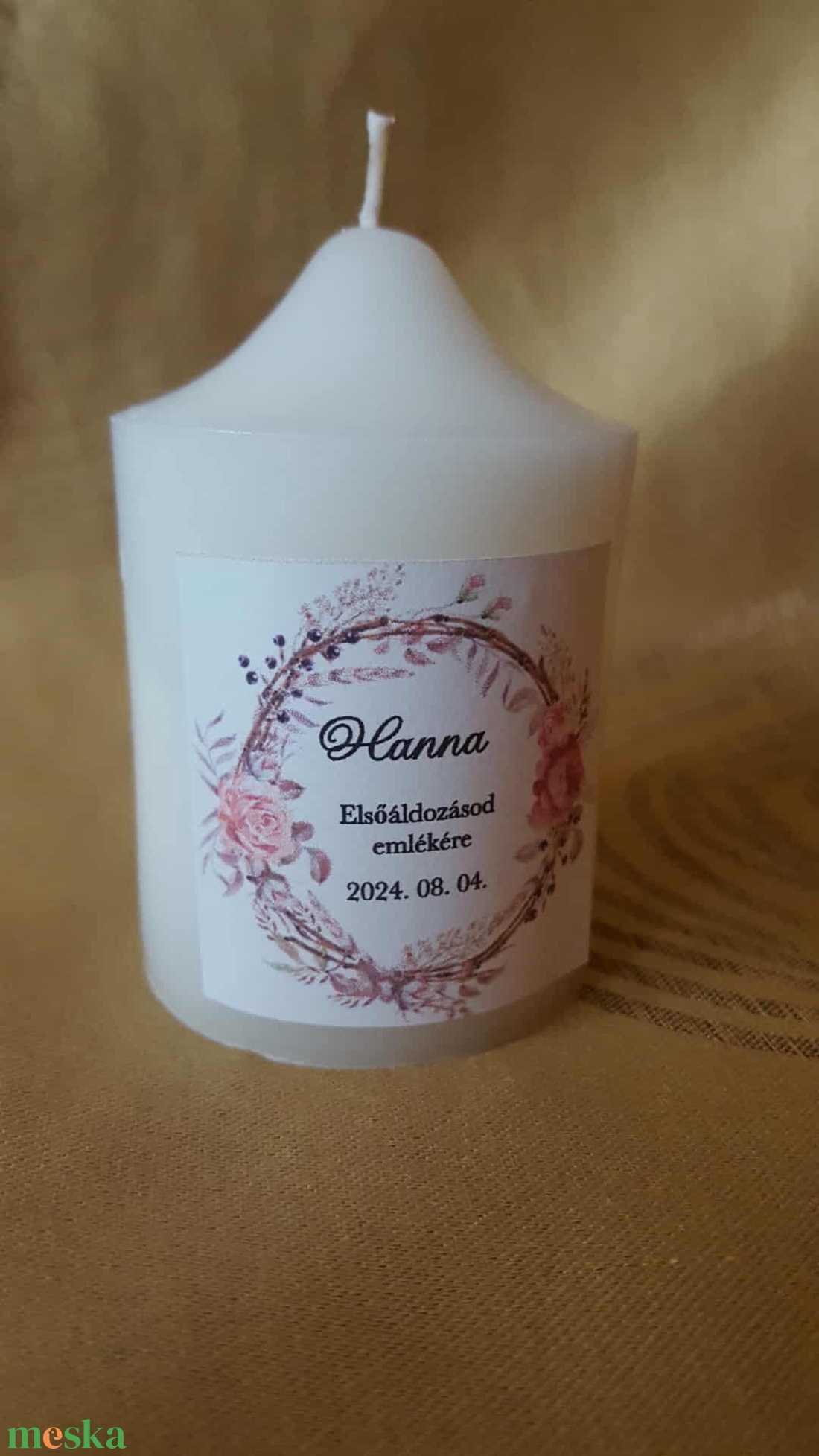 Képes vagy üveges gyertya elsőáldozásra - otthon & életmód - gyertya, illat, aroma - gyertya - Meska.hu