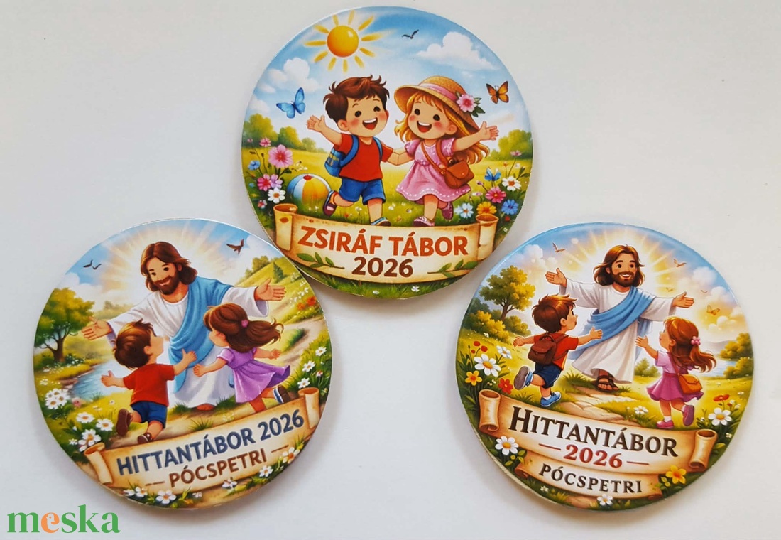 Nyári tábor kitűző normál és hittantáborban részt vevő gyerekeknek - ékszer - kitűző és bross - Meska.hu