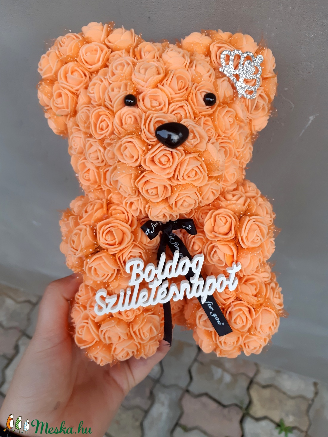 Boldog szüli/névnapot rózsa maci 25cm - - Meska.hu Boldog szüli/névnapot rózsa maci 25cm - - Meska.hu