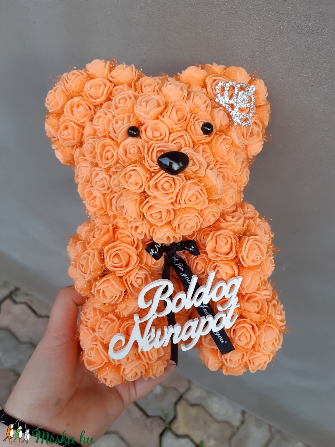 Boldog szüli/névnapot rózsa maci 25cm - - Meska.hu Boldog szüli/névnapot rózsa maci 25cm - - Meska.hu