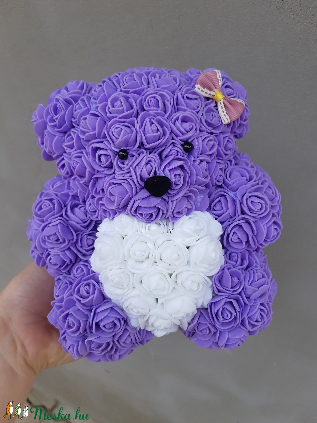 18cm lila szíves rózsa maci - otthon & életmód - dekoráció - Meska.hu 18cm lila szíves rózsa maci - otthon & életmód - dekoráció - Meska.hu