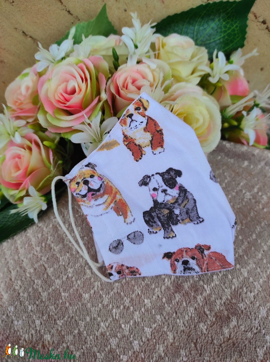 Bulldogos textil maszk - női - női - Meska.hu
