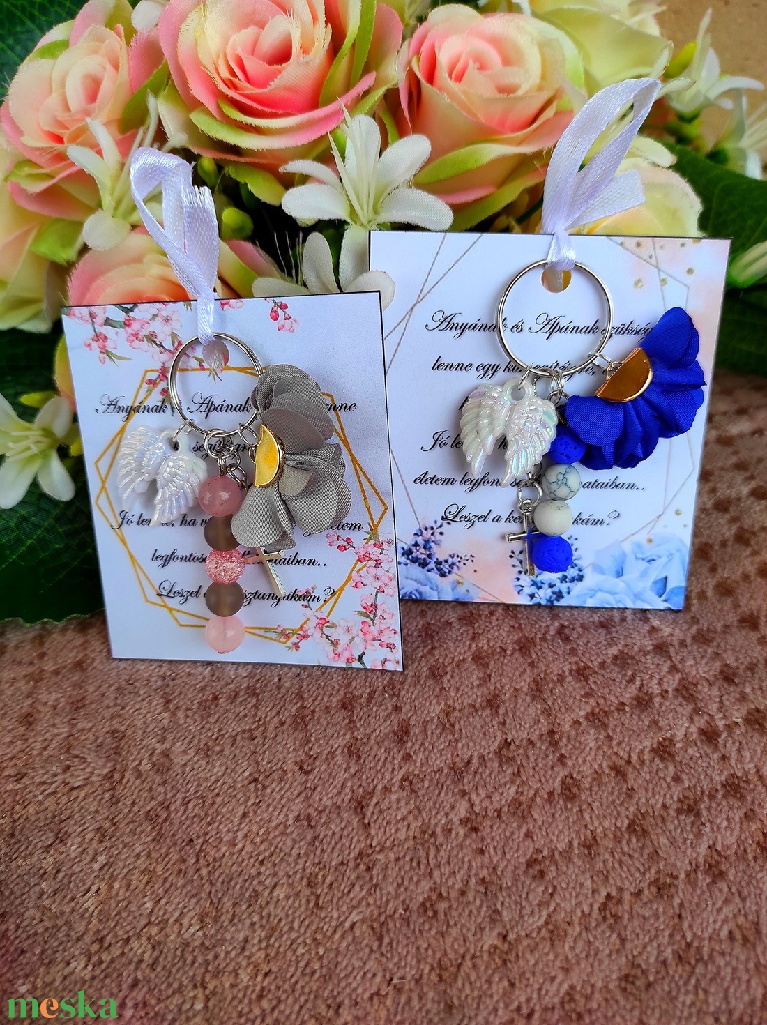 Egyedi neves páros keresztanya keresztapa keresztszülő felkérő kulcstartó szett - táska & tok - kulcstartó & táskadísz - kulcstartó - Meska.hu