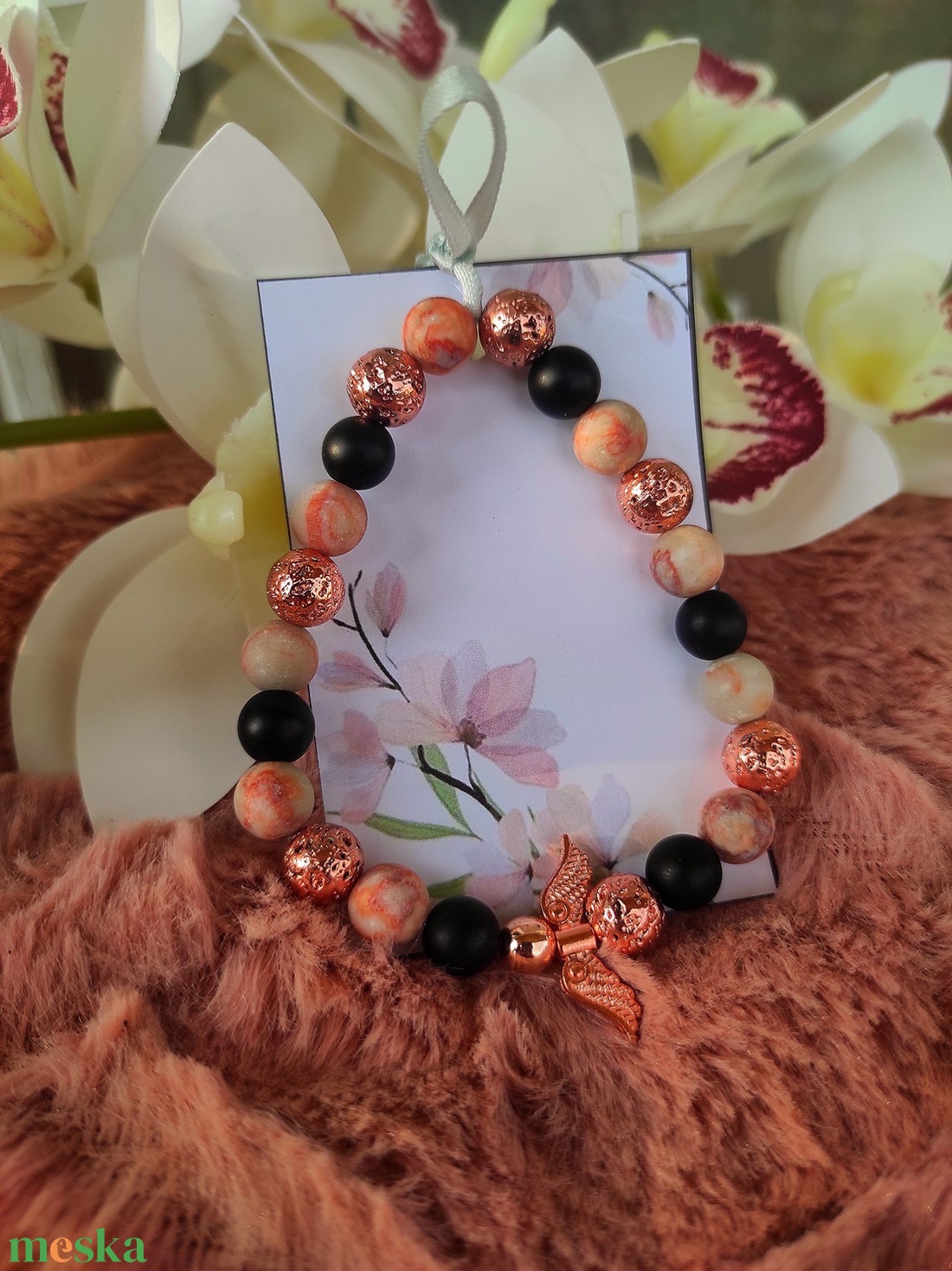 Rose gold angyal karkötő - ékszer - karkötő - ásványkarkötő - Meska.hu