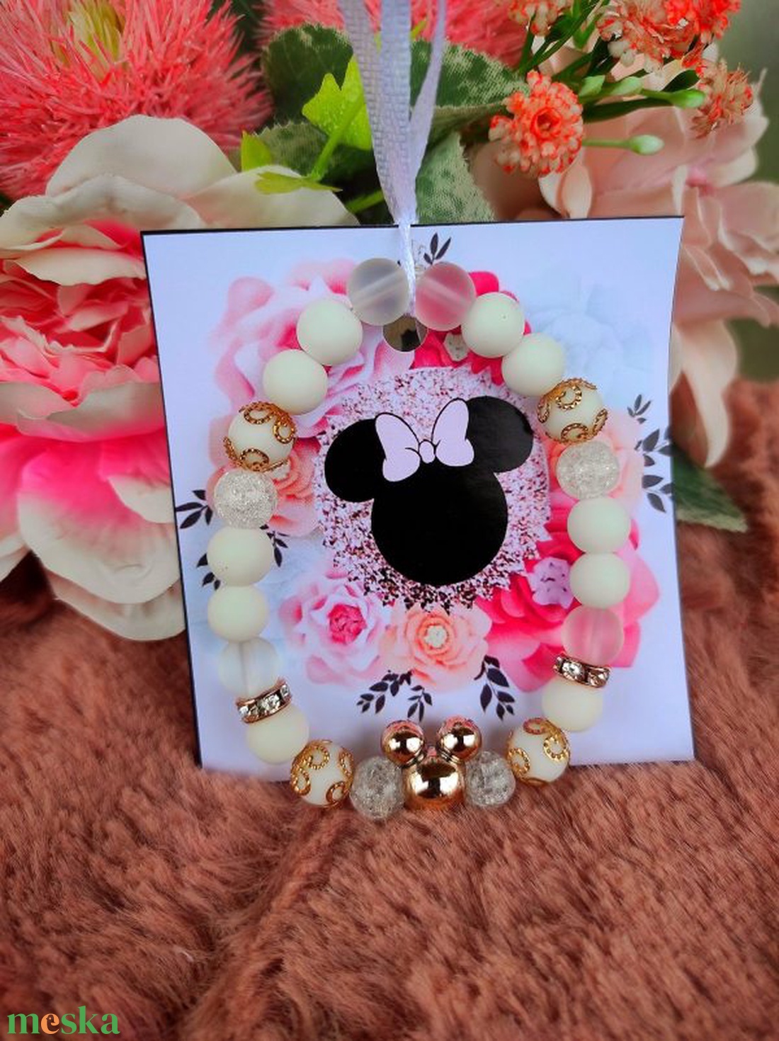 Achát védő minnie rose karkötő - ékszer - karkötő - ásványkarkötő - Meska.hu