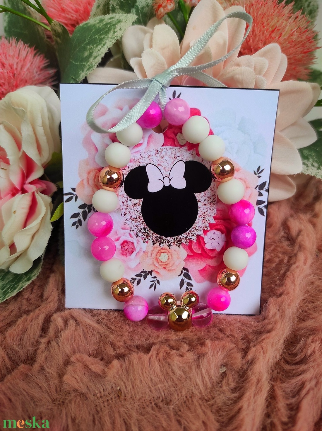 Ajándék kulcstartóval pink szerencse minnie karkötő - ékszer - karkötő - charm karkötő - Meska.hu Ajándék kulcstartóval pink szerencse minnie karkötő - ékszer - karkötő - charm karkötő - Meska.hu