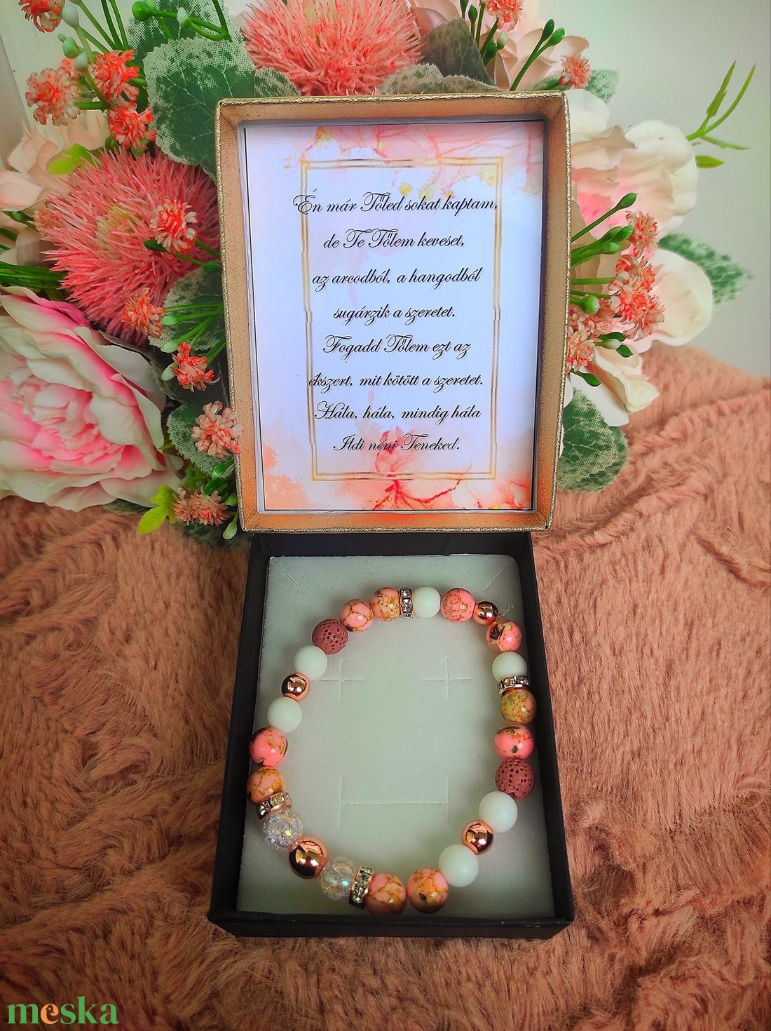 Ajándék pedagógus jade rose gold karkötő - ékszer - karkötő - ásványkarkötő - Meska.hu