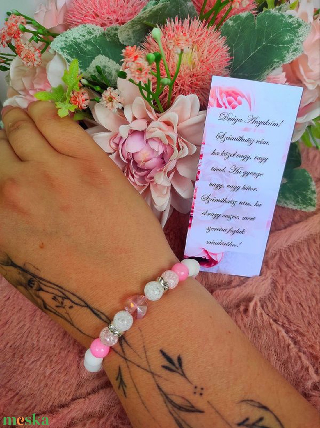 Jade rose gold pedagógusnak karkötő  - ékszer - karkötő - ásványkarkötő - Meska.hu