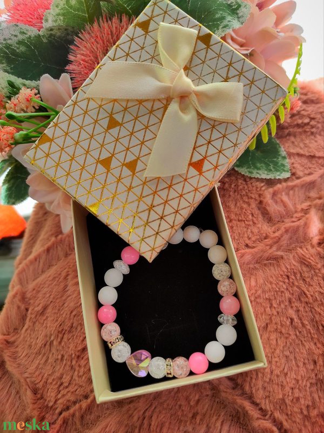 Jade rose gold pedagógusnak karkötő  - ékszer - karkötő - ásványkarkötő - Meska.hu