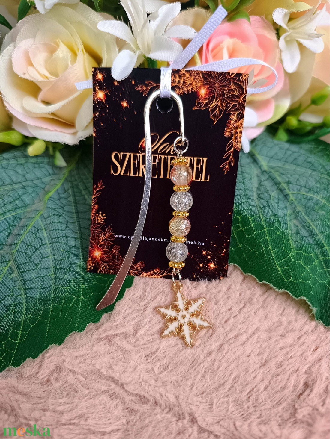 Hópihés rose gold könyvjelző - karácsony - mikulás - mikulás ajándékok - Meska.hu Hópihés rose gold könyvjelző - karácsony - mikulás - mikulás ajándékok - Meska.hu