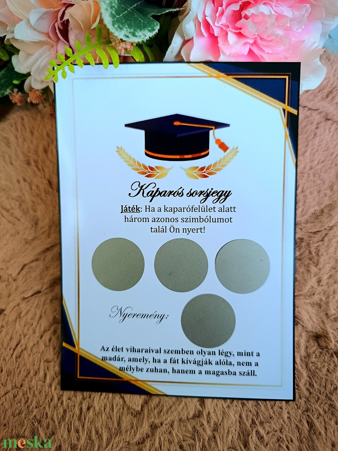 Diplomaosztó ajándék kaparós sorsjegy - otthon & életmód - papír, írószer - ajándékozás kellékei - ajándék sorsjegy - Meska.hu