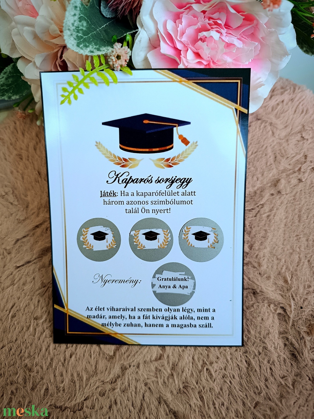 Diplomaosztó ajándék kaparós sorsjegy - otthon & életmód - papír, írószer - ajándékozás kellékei - ajándék sorsjegy - Meska.hu