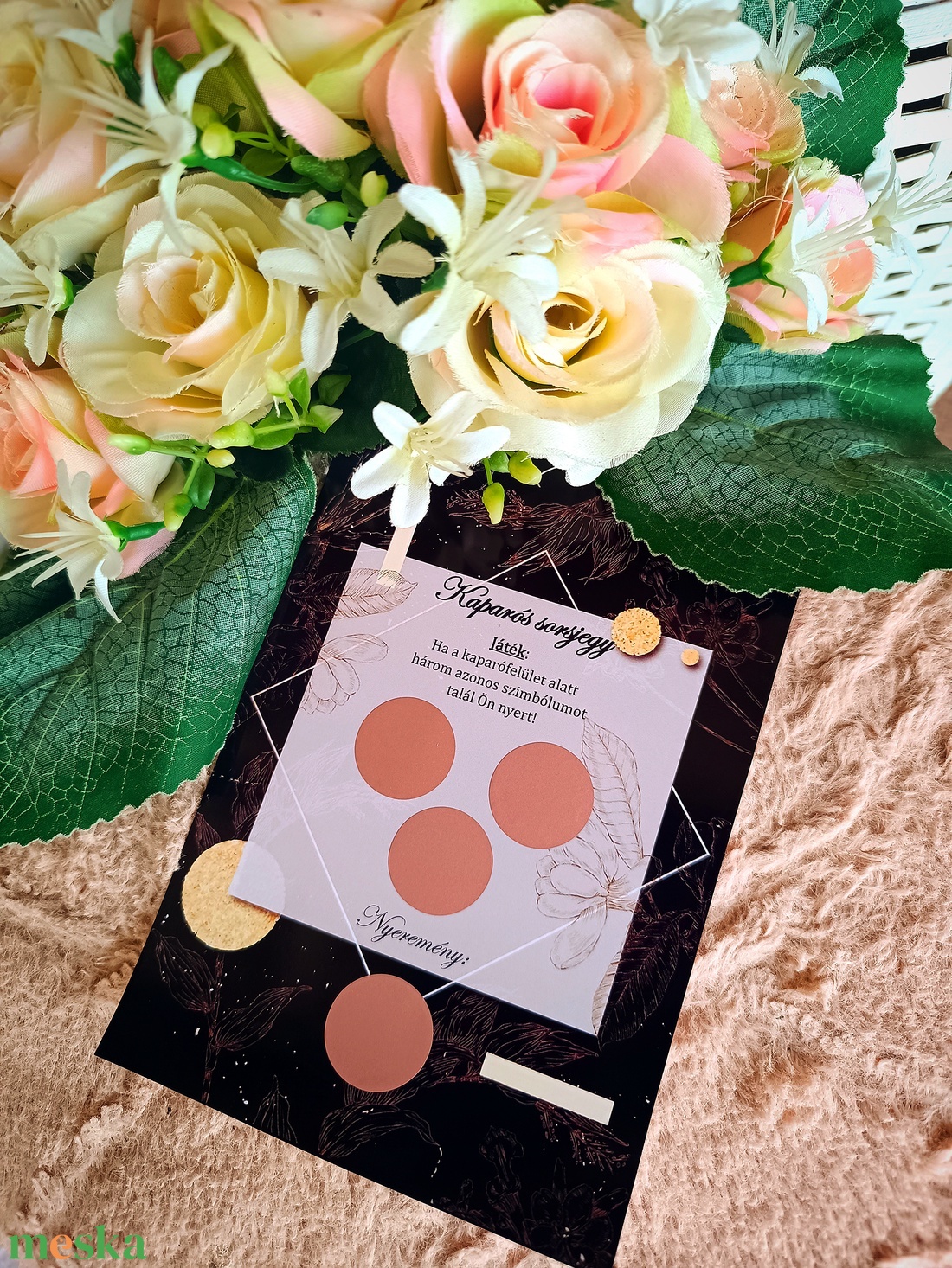 Keresztanya felkérő ajándék kaparós sorsjegy fekete rose - játék & sport - keresztelőajándékok - Meska.hu