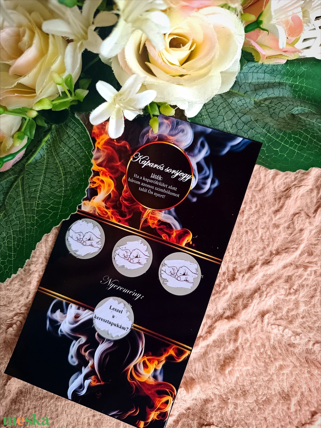 Keresztapa felkérő ajándék kaparós sorsjegy fekete márvány - játék & sport - keresztelőajándékok - Meska.hu