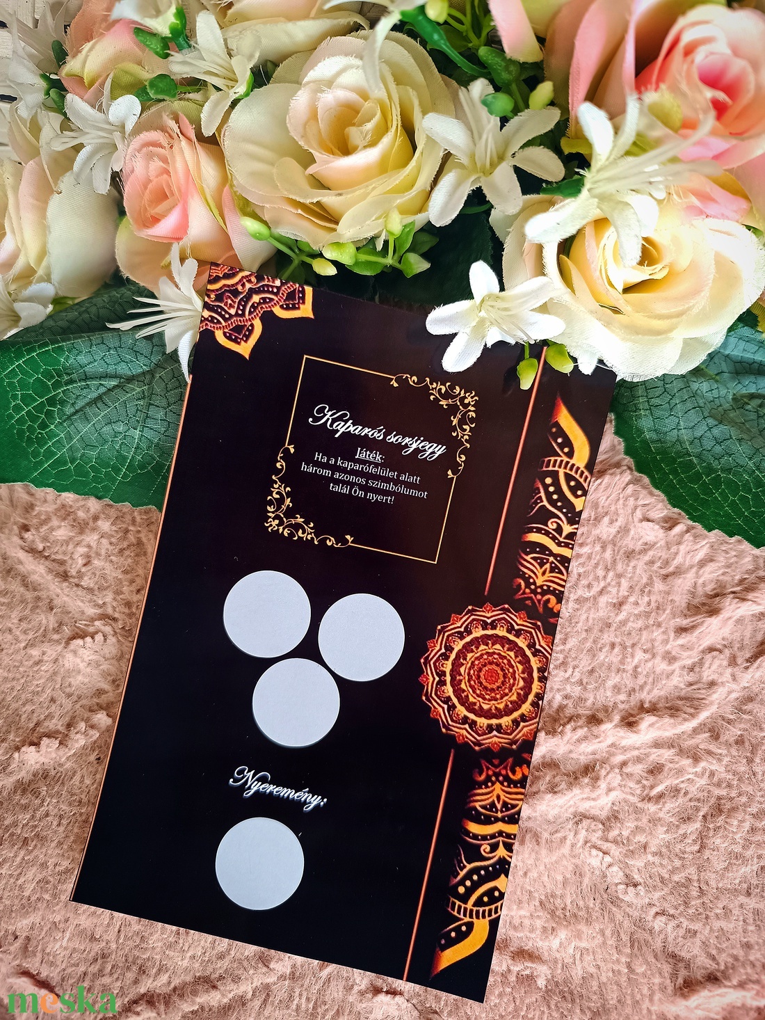 Nyugdíjba vonulás ajándék kaparós sorsjegy fekete  - karácsony - karácsonyi ajándékozás - karácsonyi képeslap, üdvözlőlap, ajándékkísérő - Meska.hu