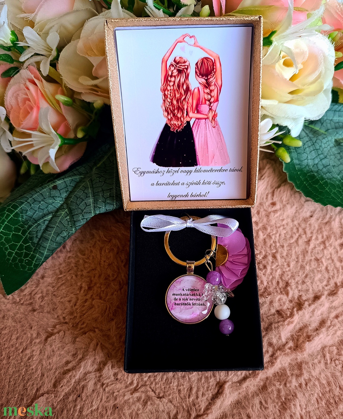 Ajándék barátnőnek barátság kulcstartó lila - táska & tok - kulcstartó & táskadísz - kulcstartó - Meska.hu