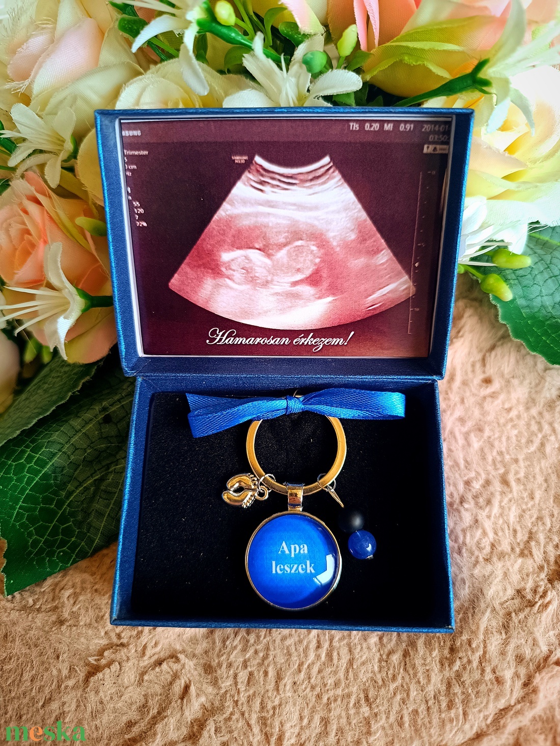 Apa leszek kulcstartó baba bejelentő ajándék apának - táska & tok - kulcstartó & táskadísz - kulcstartó - Meska.hu